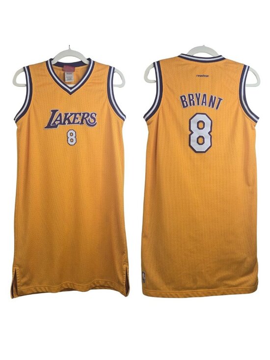 Reebok Dresses & Skirts - Los Angeles Lakers Kobe Bryant Vintage Reebok Jersey Dress #8 Gold Y2K Retro L